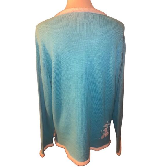 The Quacker Factory Blue Long Sleeve Light Up Long Sleeve Sweater Size - Picture 3 of 10